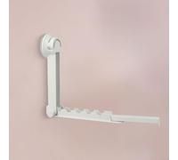 Perchero plegable con ventosa, estante de secado portátil con gancho de puerta para baño, dormitorio y viajes, organizador de lavandería de aleación de aluminio que ahorra espacio (gris)