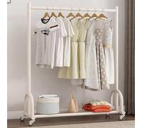 Perchero portátil de metal versátil para colgar ropa para dormitorio y sala de estar, color blanco, 100 x 40 x 155 cm, ideal para tiendas minoristas, elegantes y