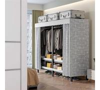 Perchero portátil resistente con cubierta de metal para armario móvil plegable con ruedas, ideal para ropa y abrigos, 59 pulgadas de ancho