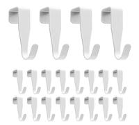 Perchero Puerta, 16 Piezas Ganchos De Puerta, Ganchos Puerta Acero Inox, Blanco Ganchos para Colgar de Acero Al Carbono, Gancho Puerta Sin Taladrar, Gancho en la Puerta Colgador, Para Toallas, Ropa