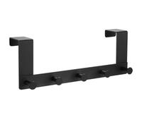 Perchero Puerta, Percha Puerta Dormitorio Baño, Colgador Gancho Puertas con 5 Ganchos Detrás Puertass, Colgadores Perchas Colgar Puertas de Baño Dormitorio Cocina, Negro, espesor dentro de 4,5 cm
