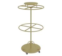 Perchero redondo con estante superior, Expositor de ropa para tiendas, Perchero giratorio de pie con 4 ruedas(Gold)