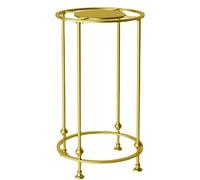 Perchero redondo de metal con estante superior - Expositor de ropa independiente dorado de 70 cm, elegante estante de ropa al por menor para escaparates de boutique
