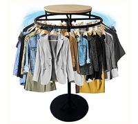 Perchero Redondo Giratorio Estantería De Ropa De Pie En Isla Central Estantería De Ropa para Niños para Tiendas, Vestidores, Fácil De Montar (Color : Black, Tamaño : 60x135cm)