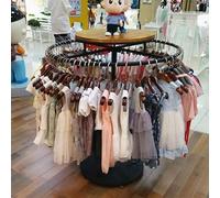 Perchero redondo, Perchero giratorio, Expositor para colgar ropa en tiendas comerciales y lavanderías, Fácil de montar(Black,100x120cm)