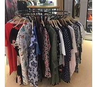 Perchero redondo, Perchero giratorio, Expositor para colgar ropa en tiendas comerciales y lavanderías, Fácil de montar(Black,100x135cm)