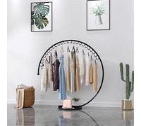 Perchero redondo resistente para tiendas de moda y dormitorios, estante colgante interior, color negro