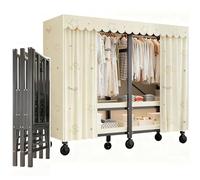 Perchero resistente con ruedas, portátil, plegable, para organizar el armario, ideal para almacenamiento y exhibición