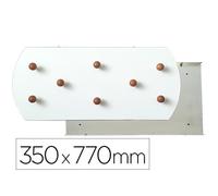 Perchero Sie Pared Blanco 8 Colgadores Madera Haya 350X770 Mm