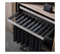 Perchero telescópico para pantalones con sistema de amortiguación, organizador de armario extraíble ajustable para jeans, bufandas y pantalones, solución de almacenamiento para cajones de armario que