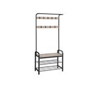 Perchero Zapatero Industrial Greige y Negro