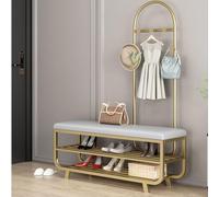 Perchero zapatero organizador de entrada, 5 ganchos, almacenamiento de 2 niveles, fácil montaje para pasillo y sala de estar