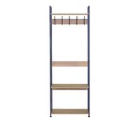 Miroytengo Perchero Zapatero, Perchero Recibidor con Ganchos y 3 Estantes Sert Roble Cambrian y Negro 60x175x40 cm