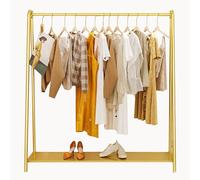 Percheros burro Estante Para Ropa De Metal Dorado Con Estantes, Riel Para Ropa Resistente Para Exhibición De Ropa, Perchero De Una Sola Varilla Para Dormitorio, Boutique Minorista(Size:120X40X160CM)