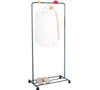 Percheros burro Perchero Pequeño Moderno Con Gancho Y Estantes, Estante De Ropa Metálico Portátil Con Ruedas, Perchero Que Ahorra Espacio Para El Dormitorio O La Lavandería, 73 X 44 X 156 (Color:Azul)