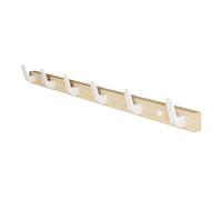 Percheros de pared Perchero de madera for montaje en pared con 6 ganchos, entrada decorativos rústicos montados adhesivo, clavijas for colgar abrigos, ropa, sombreros, bolsos, y toallas(Blanco)