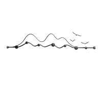 Percheros de pared, Perchero de pared Creative Meta, ganchos decorativos for pared, construcción totalmente de metal for chaqueta, abrigo, sombrero en la entrada del vestíbulo(Black,65cm/25.5in)