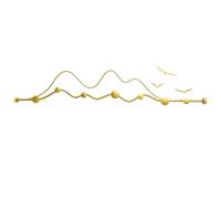 Percheros de pared, Perchero de pared Creative Meta, ganchos decorativos for pared, construcción totalmente de metal for chaqueta, abrigo, sombrero en la entrada del vestíbulo(Gold,65cm/25.5in)