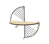 Percheros de pared Perchero montado en la pared, gancho for abrigos, arte del hierro, estante de almacenamiento creativo, colgante flotante madera, soporte for colgar, marco for sala estar(Negro)