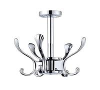 Percheros,Ganchos, Ganchos giratorios modernos for abrigos, organizador de llaves con tornillos y 5 ganchos, de metal resistente, impermeables, for colgar debajo del armario de la cocina.(Chrome)