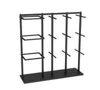 Percheros para Ropa Pantalones Cortos Isla Estante de exhibición Ropa Interior Tienda Sujetador Centro Comercial Colgante Doble Cara Percheros Burro(Negro)