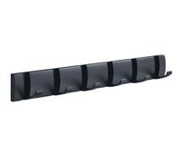 Percheros Pared Negro con 6 Ganchos, Percha de Pared Resistentes al Agua, Material de Aluminio Espacial, Ganchos Plegable para Colgar Toallas en la Pared para la Entrada, Pared, Puerta, Dormitorio