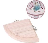 Perches para pájaros, diseño abanico de madera natural, plataforma de salto y descanso con esquina redondeada, for loros, hámsteres y chinchillas