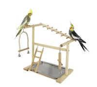 Perchoir Perroquet - 15.55pouces Aire Jeux Oiseaux | Bois Support Oiseaùx - Estructure Multifonction Robusta Avec éChelles et Zones D'escalade Favorisant Exercice, Estimulación Pour Oiseaux en