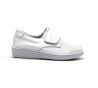 Percla - Zapato Sanitario de Piel con Cierre Adhesivo y Suela de Goma,para Profesionales, para: Mujer Color: Blanco Talla:42