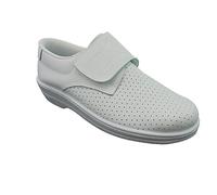 PERCLA Zuecos Sanitarios Anatomicos en Piel, Mod.18793 Calzado Made in Spain, Garantia de Calidad. (35, Blanco)