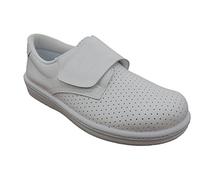 PERCLA Zuecos Sanitarios Anatomicos en Piel para Hombre, Mod.293 Calzado Made in Spain, Garantia de Calidad. (42, Blanco)