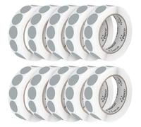 Perco Etiquetas adhesivas perforadas grises de 2,5 cm, 10 rollos, 10,000 calcomanías redondas, con adhesivo permanente para gestión de inventario, codificación de colores, ventas de garaje