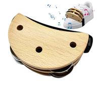 Percusión A Pedal - 3,9 x 2,3 x 1,5 pulgadas, Pandereta A Pedal De Madera, Percutor Jingle Bell De Metal, Cierre De Elástica, Coctelera Ligera De 100 G | Instrumento Musical Para Guitarra, Tam