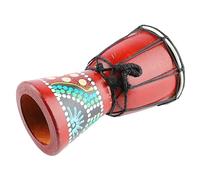 Percusión africana de madera, djembe de 5 pulgadas, instrumento de percusión manual con sonido nítido, tambor de madera maciza y cuero para niños y adultos, ideal para terapia