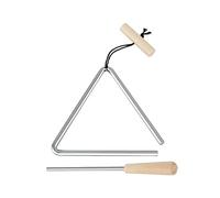 Percusión de mano triangular - Instrumento de mano musical de acero, campana de percusión triangular de acero con golpeadores para educación rítmica