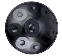 Percusión De Tambor Golden Handpan, Profesional Percusión Armónica Para Curación De Sonido, Meditación Personal, Yoga, Metal Hand Drum Instrumento De Percusión Melódica(Black,10 Notes (440Hz))