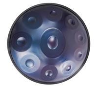Percusión De Tambor Golden Handpan, Profesional Percusión Armónica Para Curación De Sonido, Meditación Personal, Yoga, Metal Hand Drum Instrumento De Percusión Melódica(Blue,10 Notes (432Hz))