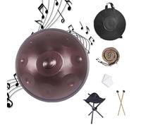 Percusión De Tambor Handpan D Menor Kurdo, 9/10/12 Notas 432 Hz/440 Hz Steel Hand Drums Con Soporte Bolsa De Mano Mazos, Instrumento De Percusión Para Meditación Yoga(Purple,10 notes(440HZ))