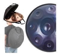 Percusión - Tambor Handpan En Re Menor 9/10/12 Notas 440Hz Tambor De Acero De 22 Pulgadas, Hand Pan Drum Con Soporte Para Mazas Para La Sanación Sonora(Blue,9 Notes (440Hz))