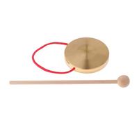 Percussion Gong - 4 Inch Copper Gong | Traditional Chinese Hand Gng With Wooden Mallet And Red Rope For Kids & Office, Mini Brass Instrument, Celebration & Zen Meditation
