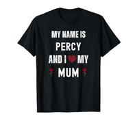 Percy I Love My Mum Mom Cute Personal Día de la Madre Camiseta
