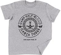 Percy Jackson - Camp Half-Blood - Cabin Three - Poseidon Niños Chicos Chicas Unisexo Camiseta Gris