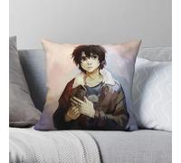 Percy Jackson Nico Di Angelo - Funda de almohada cuadrada de poliéster y lino, terciopelo, con cremallera, decoración para el hogar