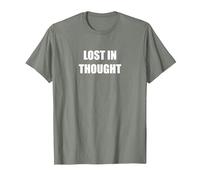 Perdido en el Pensamiento Camiseta, Hombre, Verde Militar Jaspeado, M