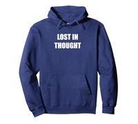 Perdido en el Pensamiento Sudadera con Capucha, Unisex para Adultos, Azul Marino, XXL