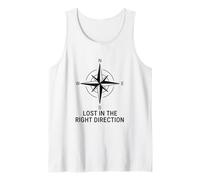 Perdido en la dirección correcta Brújula Wanderlust Camiseta sin Mangas