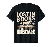 Perdido en Libros encontrados en Lectura Ecuestre a Caballo Camiseta