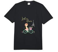 Perdido en París Linda París Bicicleta Chica Torre Eiffel Comfort Colors Adult Heavyweight T-Shirt