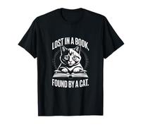 Perdido en un Libro Encontrado por entusiastas de la Lectura de un Gato Camiseta