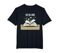 Perdido en un Libro: Obra de Arte mágica de Aventura de Lectura Camiseta, Hombre Tallas Grandes, Negro, 6X Alto